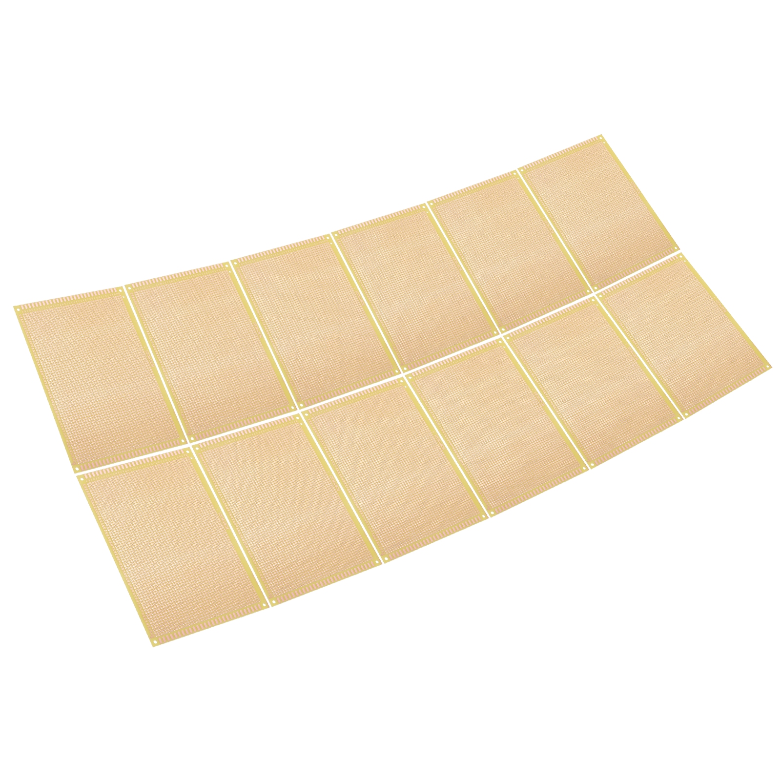 4.7" x 7.1" PCB Board Circuit, 12 Pcs Single Sided Prototype Solder Boards for Soldering and Electronic Project Circuit Boards Solderable Breadboard, Yellow