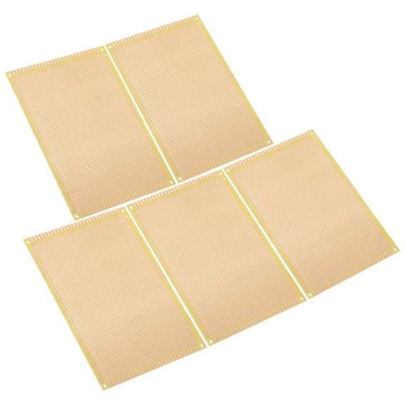 4.7" x 7.1" PCB Board Circuit, 5 Pcs Single Sided Prototype Solder Boards for Soldering and Electronic Project Circuit Boards Solderable Breadboard, Yellow