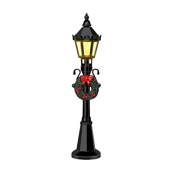 4.72" Christmas Mini Street Light Models, Dollhouse Village Pathway Lantern Post with Lamp – Miniature Micro Landscape Decor for Fairy Garden, Christmas Village, DIY Train Display Accessories