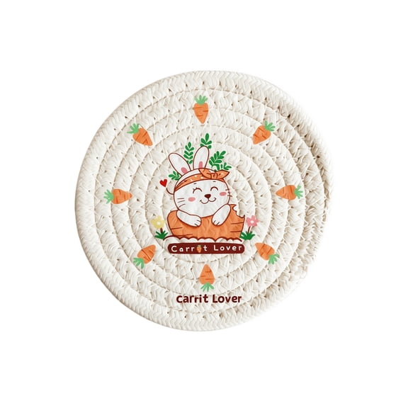 4.72" Cotton Woven Coasters & Placemats, Round Braided Table Mats, Heat Resistant Absorbent Pads for Coffee Table, Kitchen & Home Decor