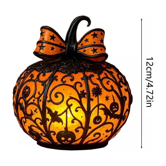 4.72 Inch Pumpkin Shape Lantern,Decorative Holiday Orange Tabletop Lamp for Home Bedroom Theme Party Fall Decor
