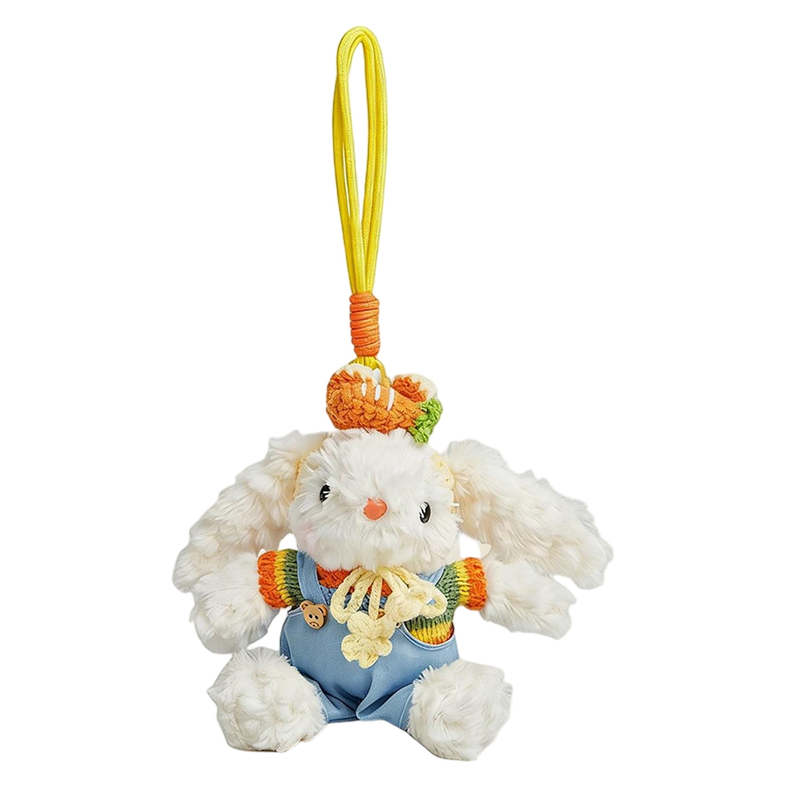 4.72in Bunny Plush Keychain, Cute Plush Lop-eared Rabbit Keyring for ...