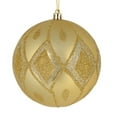 thumbnail image 1 of Vickerman 4.75" Glitter Diamond Ball Ornament in Matte Champagne Gold (Set of 4), 1 of 3