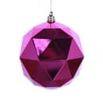 thumbnail image 1 of 4.75" Fuchsia Shiny Geometric Ball 4/bag, 1 of 2
