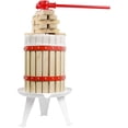 thumbnail image 1 of 4.75 Gallon Fruit Apple Wine Press 100% Nature, Healthy Apple, Grape & Berries Crusher Manual Juice Maker For Kitchen, Solid Wood Basket with 6 Blocks Cider Wine Making Press, 1 of 6