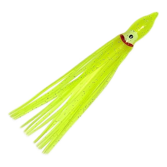4.75" Hoochie Squid Skirts, 40 Pcs Yellow Soft Plastic, for Saltwater & Freshwater Trolling, Includes Flexible Octopus-Style Bodies, Ideal for Tuna, Salmon, Mahi & Offshore Game Fishing