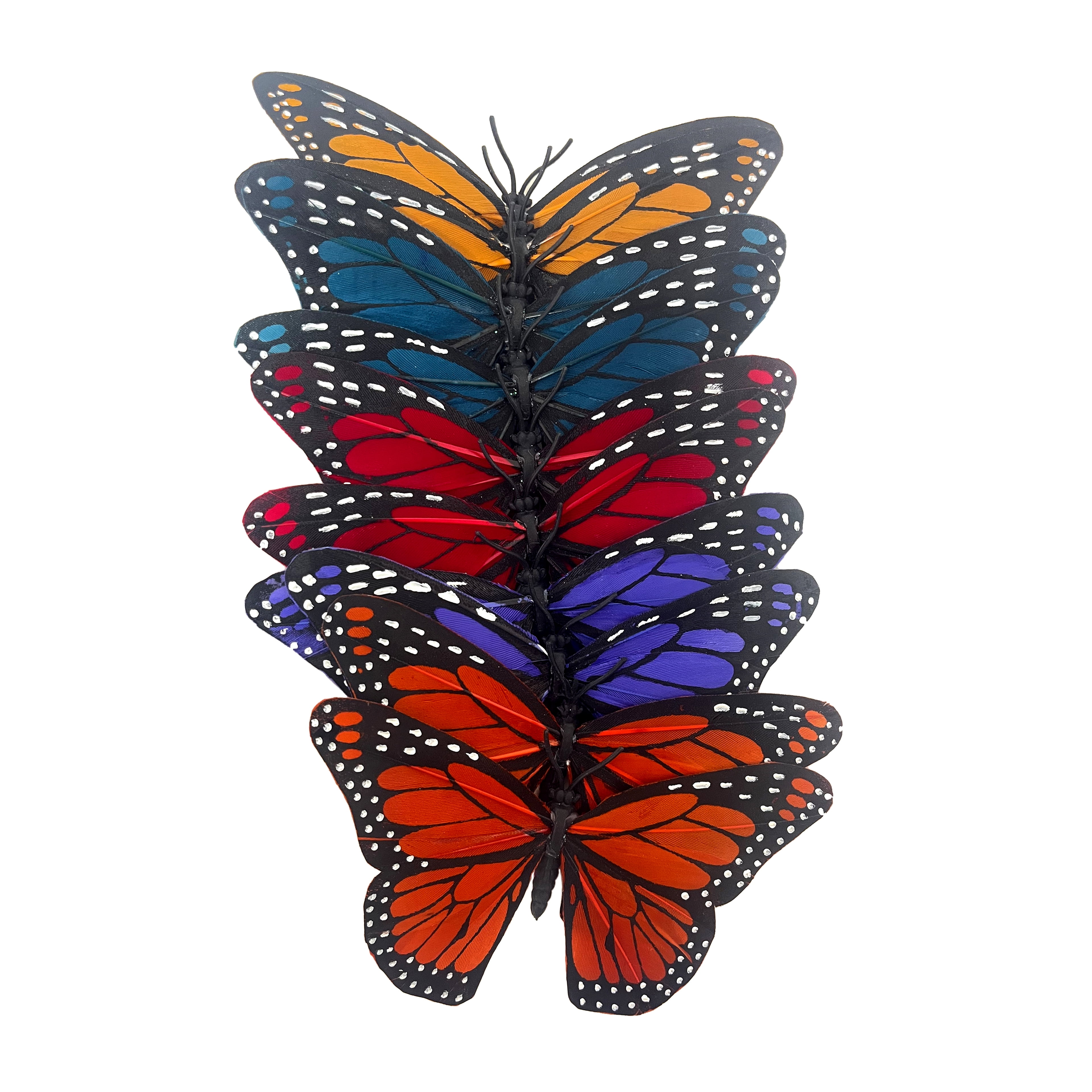 Large Multicolor Fabric Decorative Butterflies Value Pack