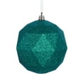 thumbnail image 1 of 4.75" Seafoam Grn Glitter Geo Ball 4/bag, 1 of 2