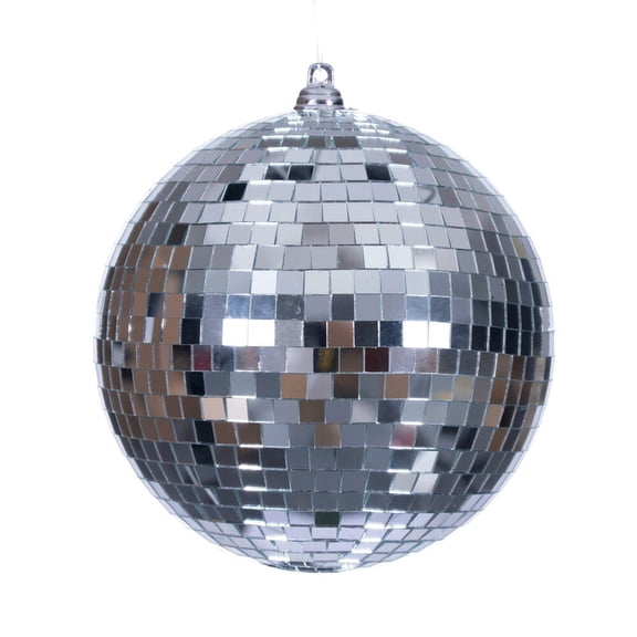 4.75" Silver Mirror Ball Ornament 4/Bag