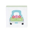 thumbnail image 1 of 4.75" Springtime "Happy Spring" Pickup Truck w/ Floral Flowers Decorative Wood Single Centerpiece Block, 1 of 5
