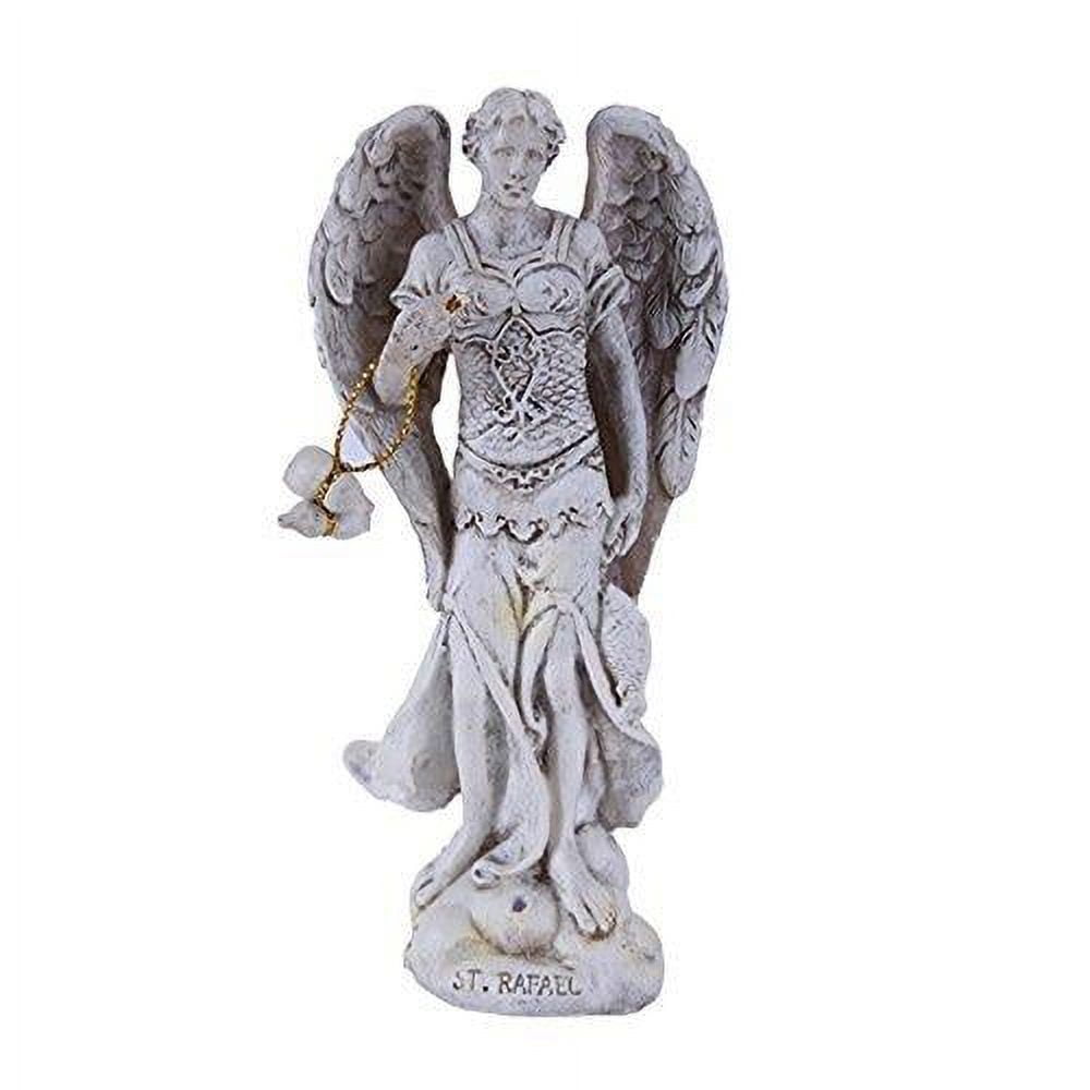 4.75" Tall White Saint Raphael "Healer and Guide for the Special Pilgrim" Archangel Collectible Figurine