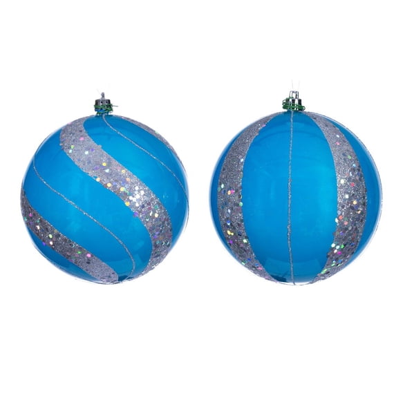 4.75" Turquoise Pearl Ball Orn 4/Asst