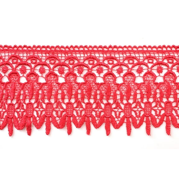 4.75" Victorian Guipure Venice Lace Trim Gold Lilac Gray Red Coral Turquoise