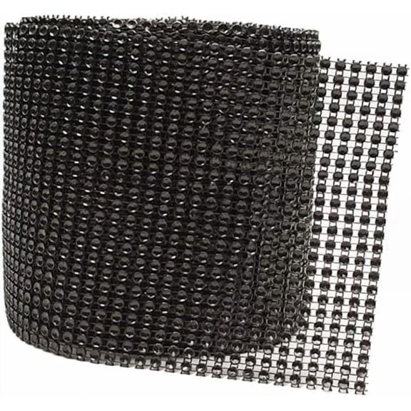 4.75" X 10 Yards Faux Diamond Rhinestone Mesh Wrap for Wedding, Party and Events Decoration (Black)