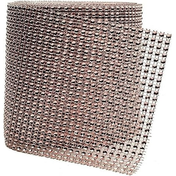 4.75" X 10 Yards Faux Diamond Rhinestone Mesh Wrap for Wedding, Party and Events Decoration (Blush)