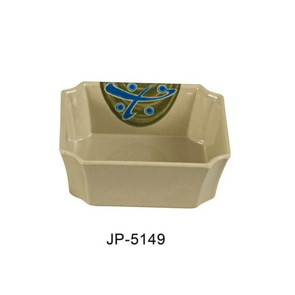 4.75 in. 24 oz Japanese Square Side Dessert Dish - Melamine, Multi Color - Pack of 48