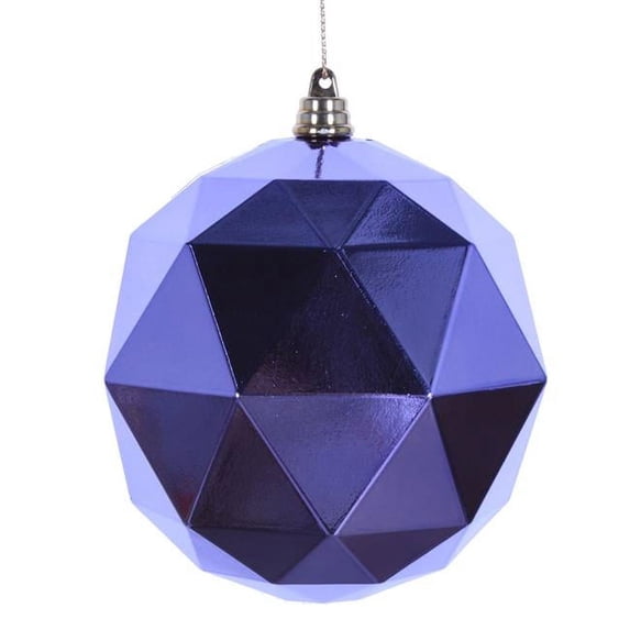 4.75 in. Lavender Shiny Geometric Christmas Ornament Ball - 4 per Bag