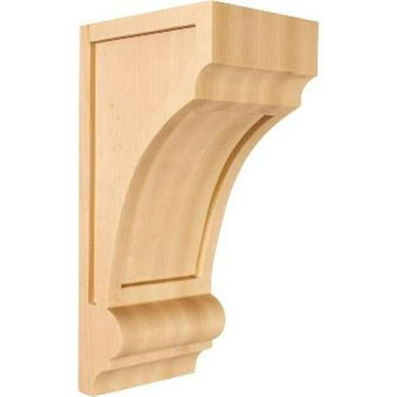 4.75 in. W x 6 in. D x 12 in. H Diane Recessed Wood Corbel, Rubberwood, Architectural Accent