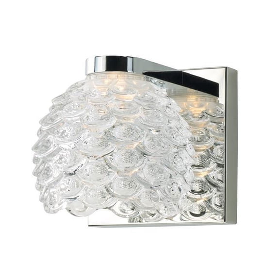 4.75 x 4.75 in. Fringe LED One Light Bath Vanity, Polished Chrome