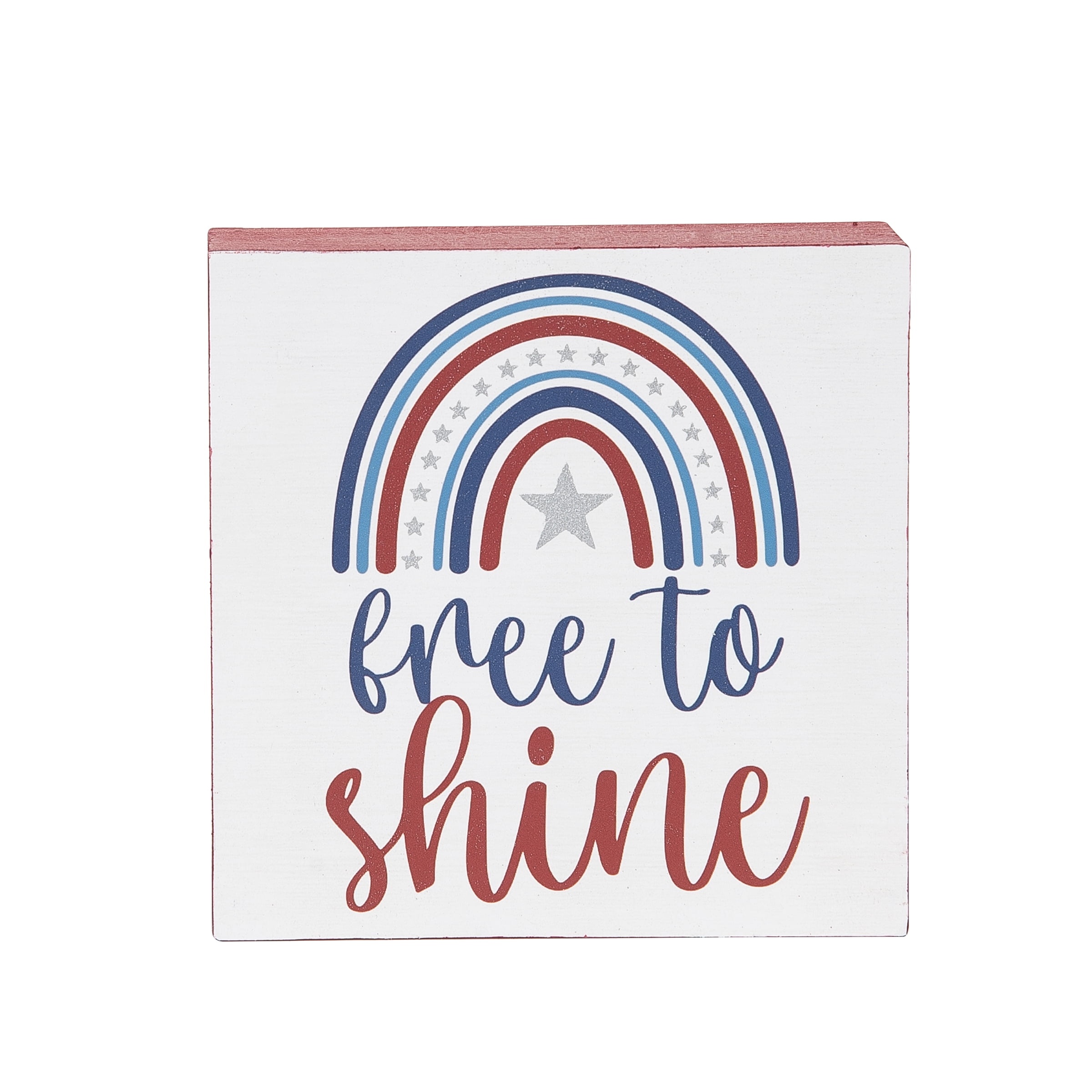 4 75 X 4 75 X 1 5 Free To Shine 4th Of July Patriotic Shelf Block 4-75-x-4-75-x-1-5-free-to-shine-4th-of-july-patriotic-shelf-block