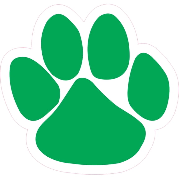 4.75in x 5in Green Paw Print Bumper Sticker Vinyl Car Window Mas