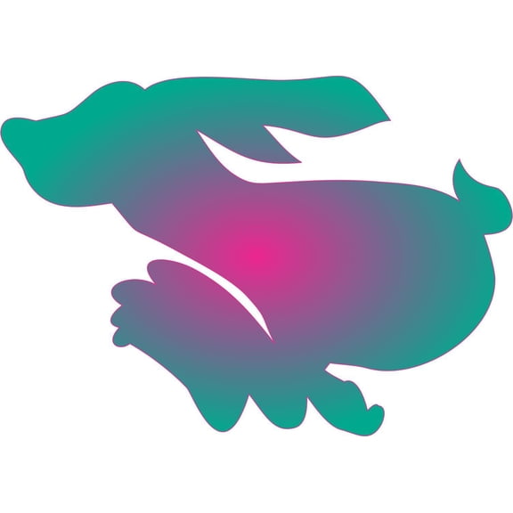 4.75inx3.5in Fade Pink Blue Rabbit Car Decals Bumper Sticker Stickers