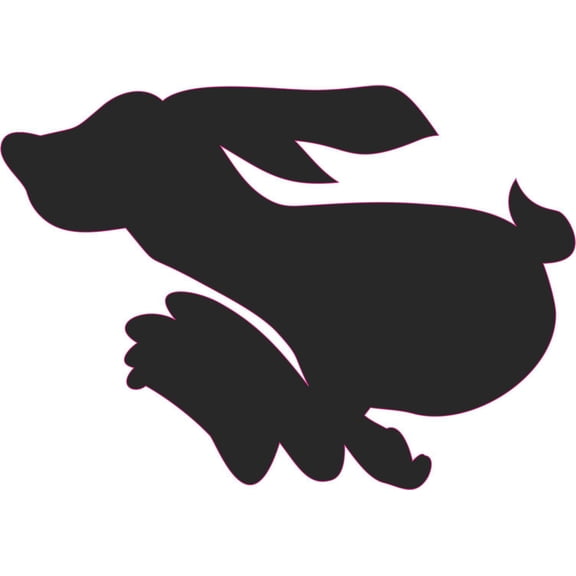 4.75inx3.75in Black Silhouette Rabbit Car Decals Bumper Sticker Stickers