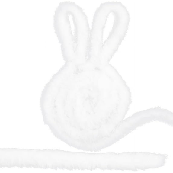 4.75m Christmas Faux Fur Ribbon Trim 3cm White Fluffy Faux Fur Strips Artificial Rabbit Fur Crafts Sewing Trimmings Furry Ribbon for Costume Accessories Christmas Tree Winding Garlands