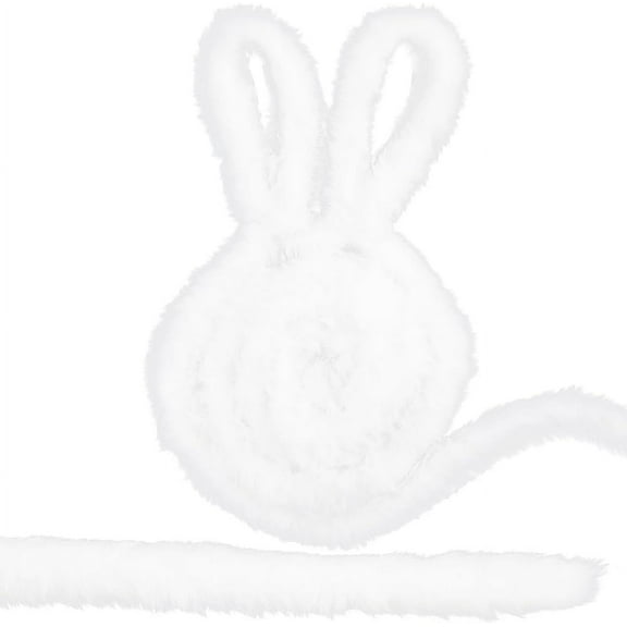 4.75m Christmas Faux Fur Ribbon Trim 3cm White Fluffy Faux Fur Strips Artificial Rabbit Fur Crafts Sewing Trimmings Furry Ribbon for Costume Accessories Christmas Tree Winding Garlands