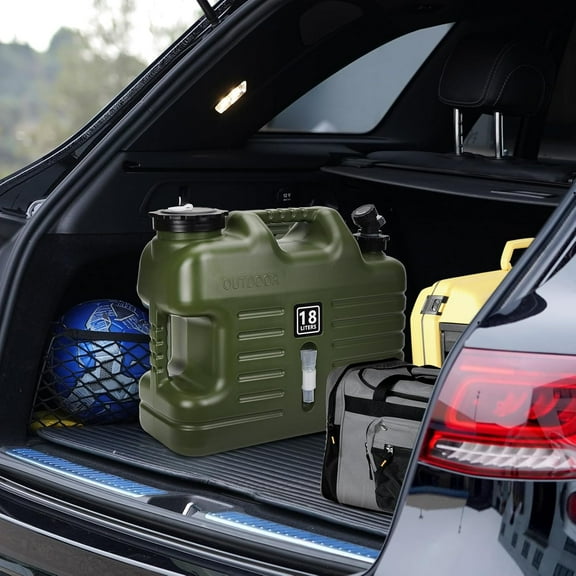 4.76 Gallon Water Jug with Spigot, Leak Proof Portable Emergency Water Storage for Camping, Hiking, Car,