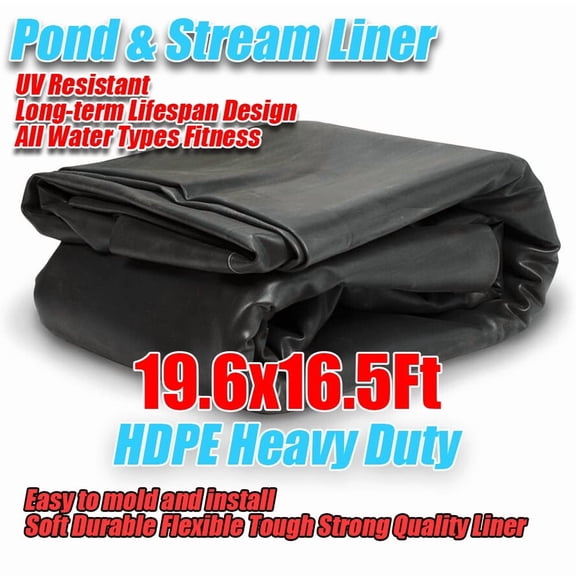 4.7Mil 19.6'x16.5' Heavy Duty PVC Pond Liner Durable Waterproof UV Resistant !!