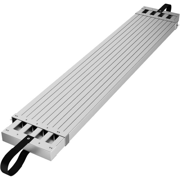 4-7ft Aluminum Telescoping Work Plank, 440lbs Load Capacity Extension Ladder Platform, Non-Slip, Rust & Corrosion Resistant, Scaffold Accessory for Home Renovation