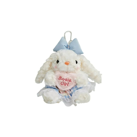 4.7in Cute Lop-Eared Rabbit Bag Charm, Soft Plush Bunny Keychain, Small Stuffed Animal Backpack Accessory, Miniature Rabbit Figurine, Fluffy Bunny Keyring, Decorative Handbag Ornament