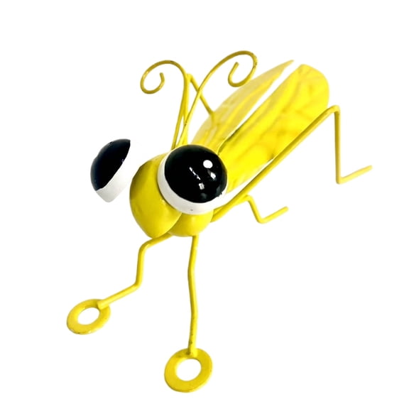 4.7in Locust Metal Sculpture for Office Desktop, Exquisite Grasshopper Insect Figurine, Minimalist Home Decoration Craft, Yellow