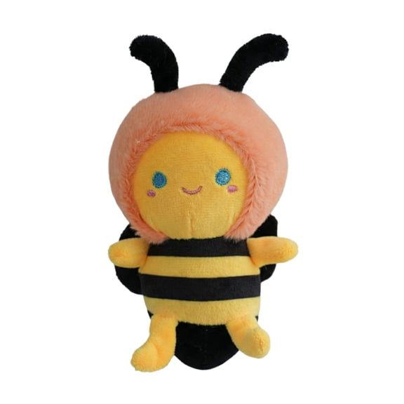 4.7in Soft Bee Plush Toy, Yellow and Black Bumblebee Stuffed Animal, Cartoon Style Insect Doll for Decorative Display, Cuddly Plushie for Nature Enthusiasts