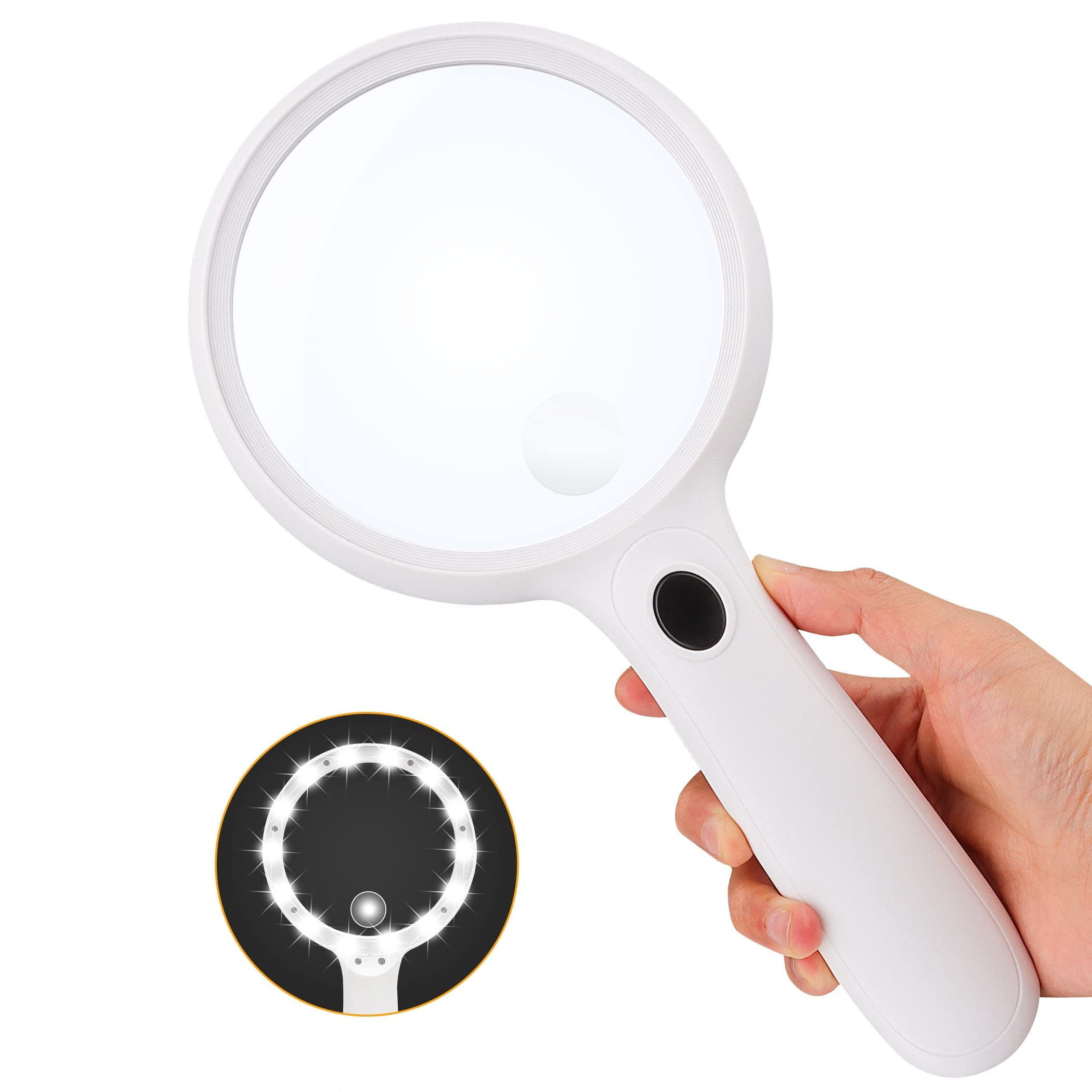 4.7inch Handheld Magnifying Glass with Light, Extra Large Magnifier