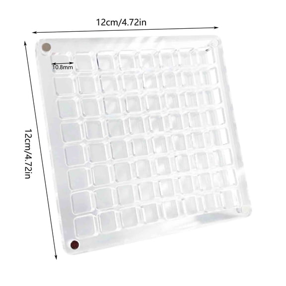 4.7x4.7 in Magnetic Seashell Display Box | Transparent Travel Jewelry Organizer Case | 36/64/100 Grids Acrylic Storage for Shells/Crystals/Nail Gems (Clear)