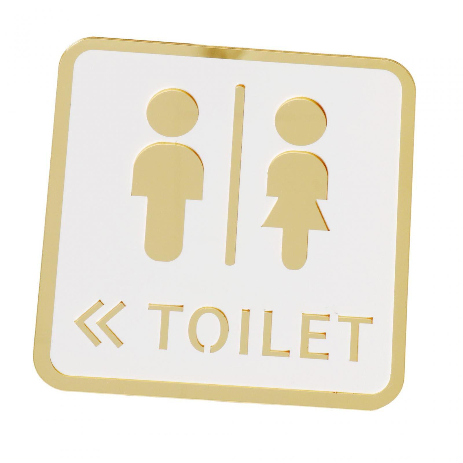 4.7x4.7inch Toilet Sign Acrylic Restroom Identification Sign