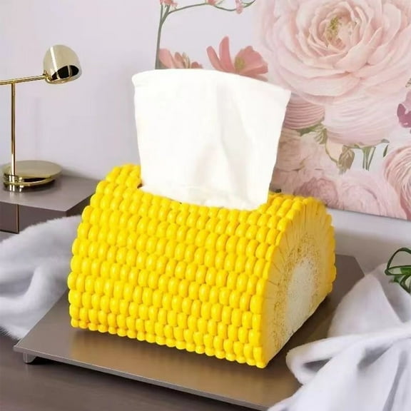4.7x5.9x3.7Inch Corn Shaped Tissue Boxs Holders,Personalized Funny Dispenser,Paper Towels Container,Easys to Clean,for Home, Office,Livingroom