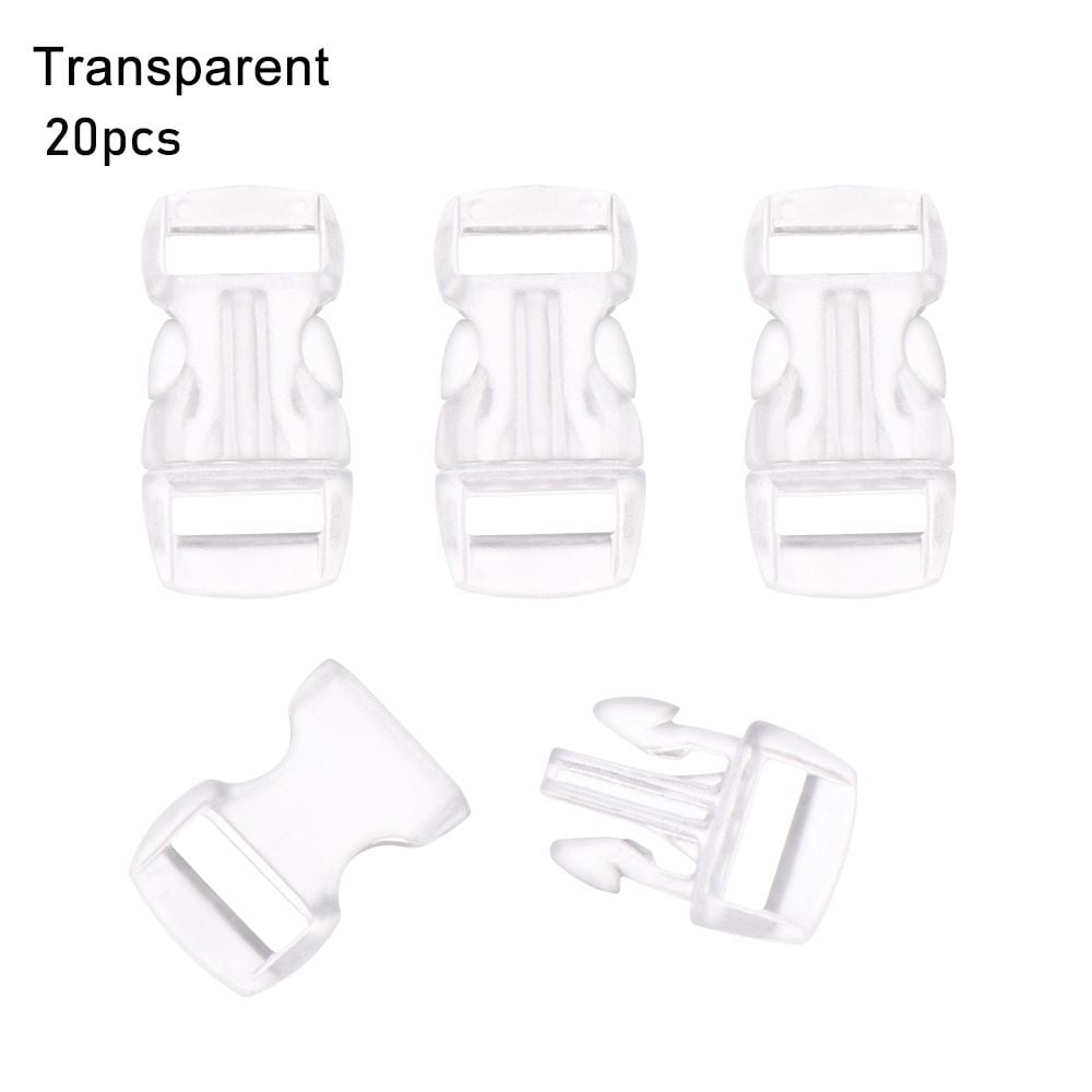 4/8/12/20pcs Transparent Paracord Bracelet Accessories Plastic Curved Camp  Bag Parts Side Release Buckle Dog Collar Strap Webbing Outdoor Tool BROWN  4PCS 