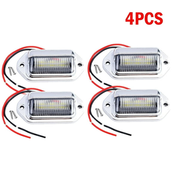 4X Universal 6 LED License Plate Tag Light Lamp White Truck Trailer SUV Car RV