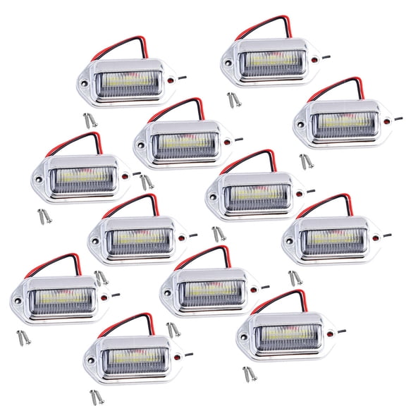 12x Universal 6 LED License Plate Tag Light Lamp White Truck Trailer SUV Car RV