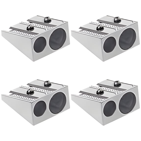 4/8/12PCS Aluminum Alloy Pencil Sharpeners, Manual Double Hole Beveled Metal Pencil Sharpener for Colored Graphite Pencils, Crayon Sharpener, Home Class Office, A