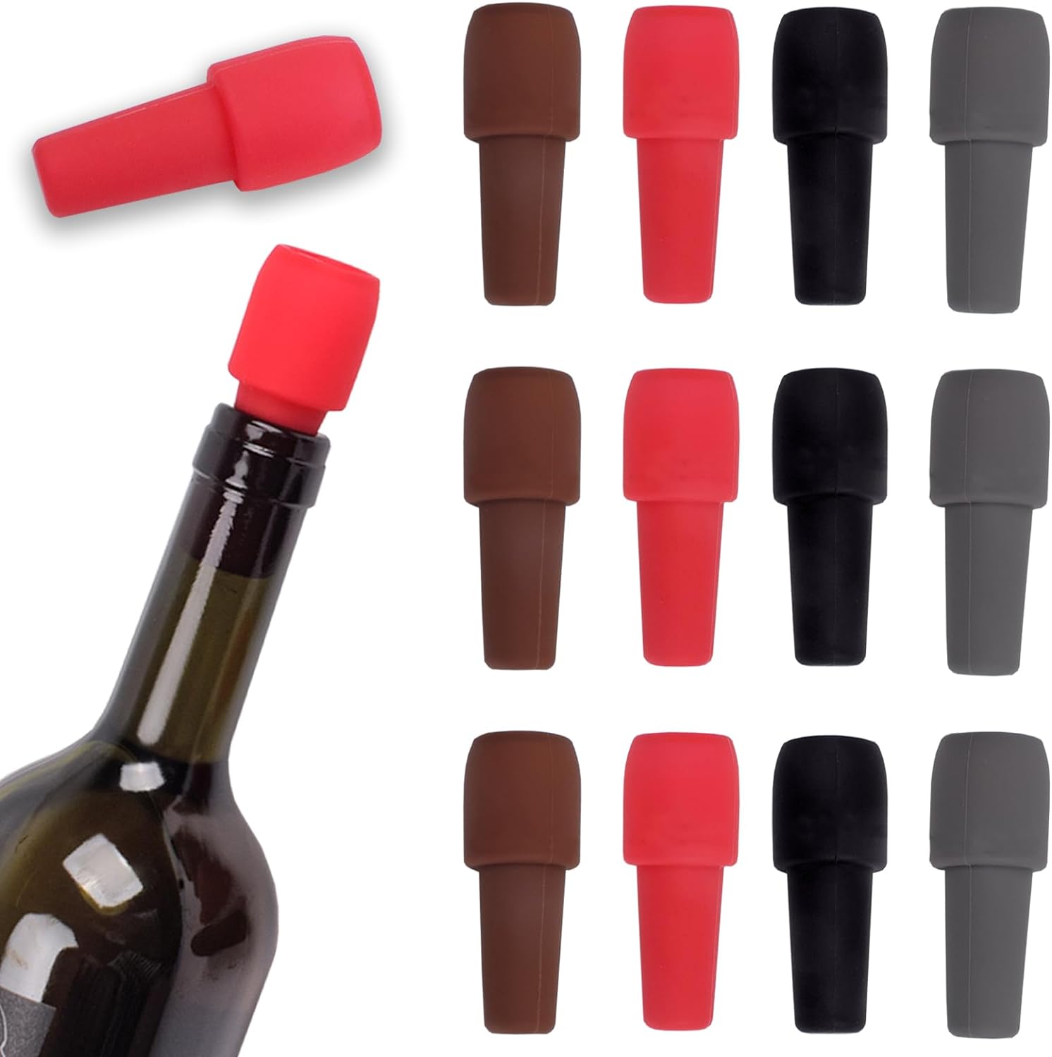 Dimeho 8Pcs Silicone Wine Stoppers Wine Cap Replace A Cork
