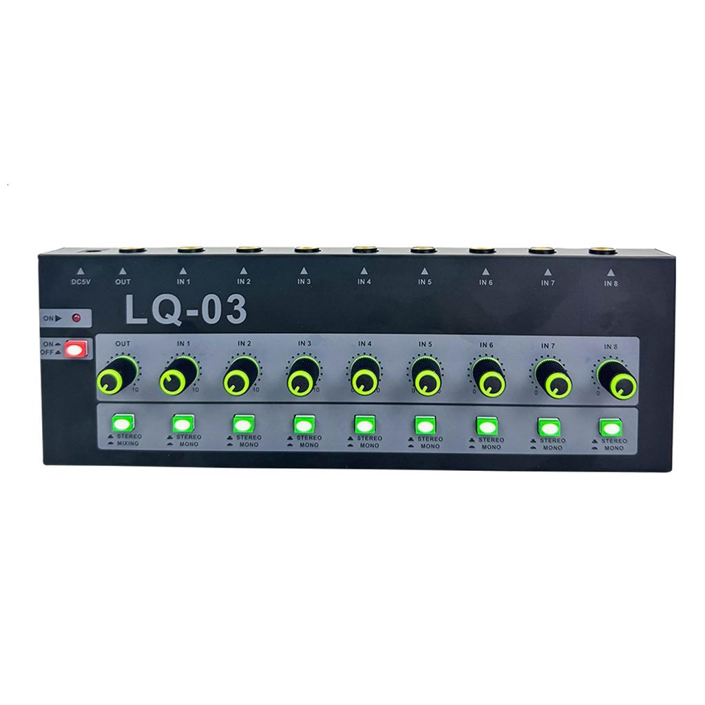 Mixer Plug 4/8 Channel Portable Stereo Mixer Console With 6.5mm Plugs For ...