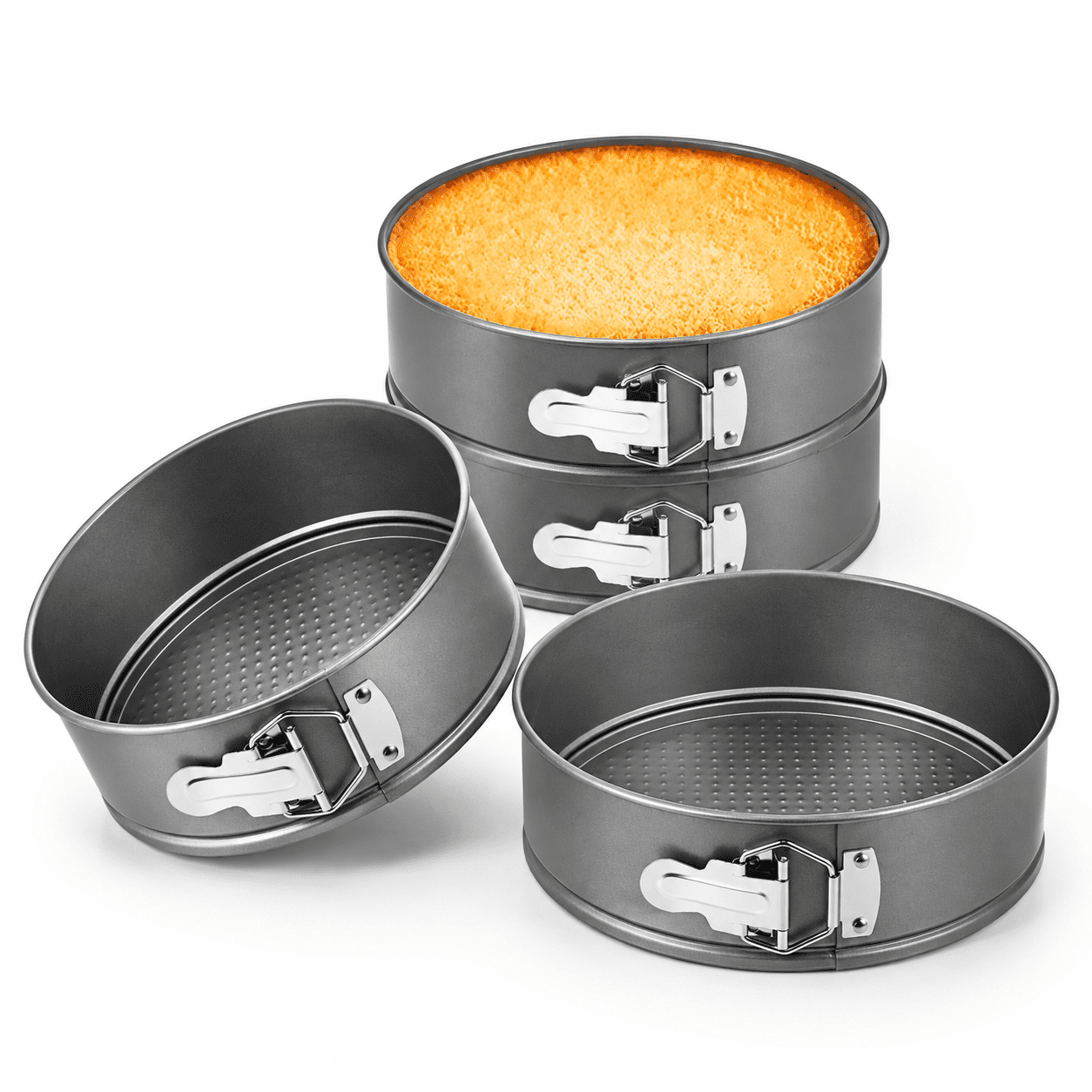 4 8 Inch Nonstick Springform Cheesecake Pan With Removable Bottom Gray ...