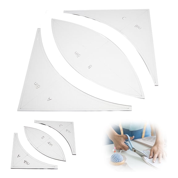 4/8 Inch Transparent Acrylic Quilting Templates Quilting Rulers Quilting Frames for Applying Vinyl Sublimation Designs On Shirts