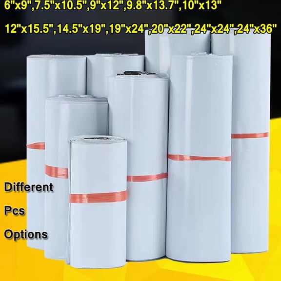 4.8 Mil Thick Poly Mailers | Shipping Bags/Shipping Envelopes | Self-Sealing | White Large Packaging Bags for Shipping | Non-Padded Polymailers