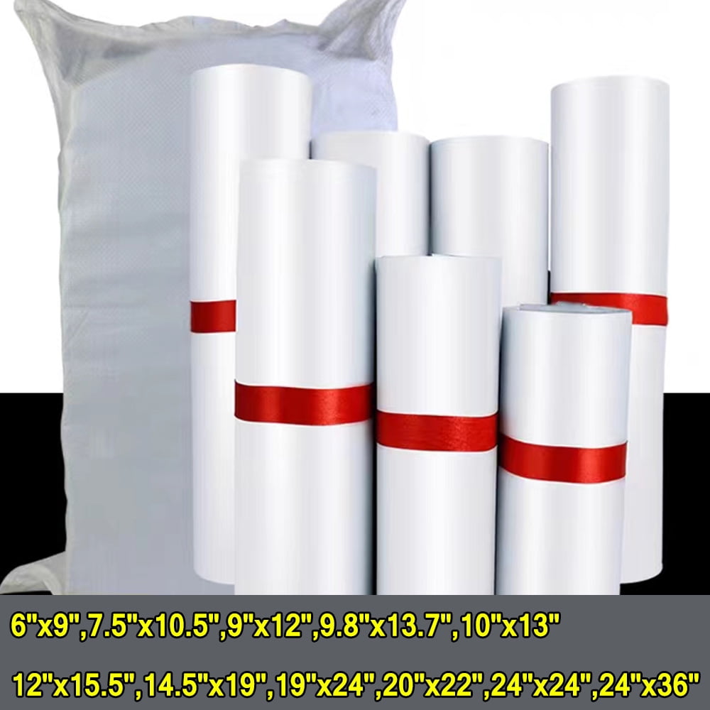 4.8 Mil Thick, WHITE POLY MAILER ENVELOPES, Self Seal Waterproof & Tear/puncture Proof, Unpadded