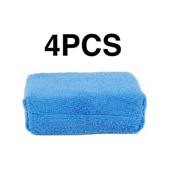 4/8 PCS Blue Microfiber Applicator Sponge Pads Car Wash Wax Polish